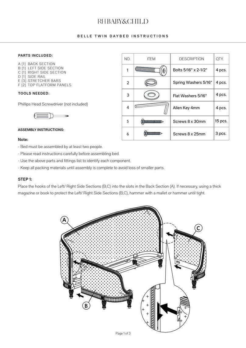 RH Baby&child BELLE TWIN DAYBED instructions
