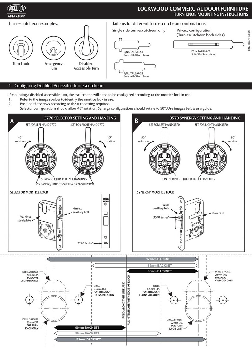 Assa Abloy Lockwood 1220 Series Mounting instructions