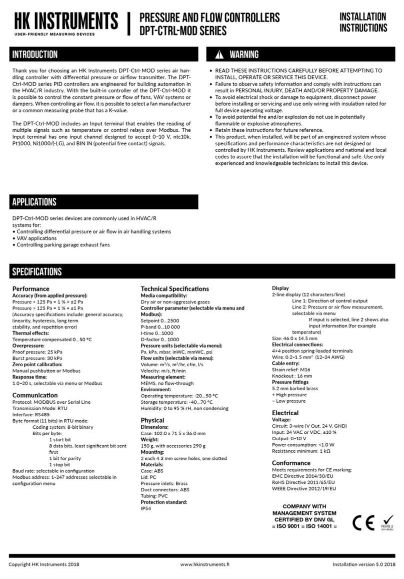 HK Instruments DPT-Ctrl-MOD Series User manual