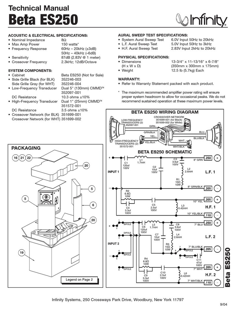 Infinity Beta ES250 User manual Infinity Beta ES250 User manual