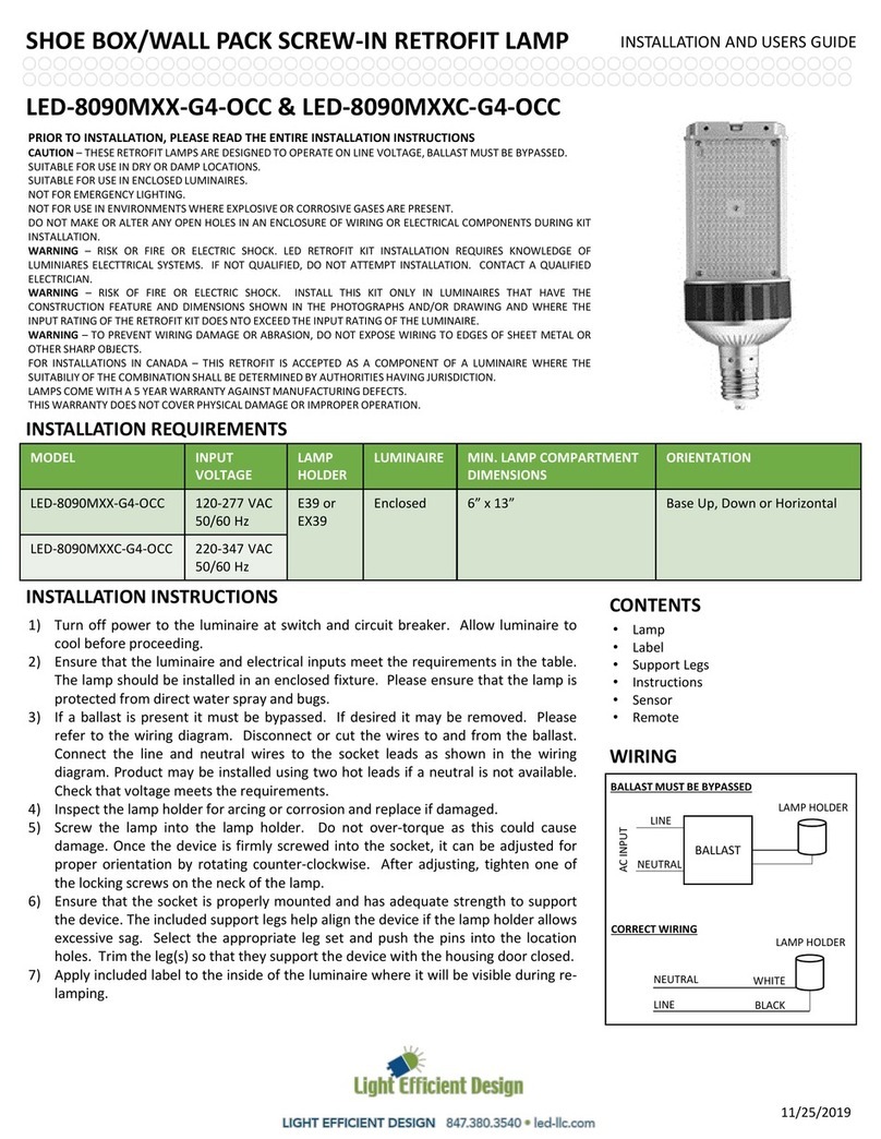 Light Efficient Design LED-8090MXX-G4-OCC Installation and user guide
