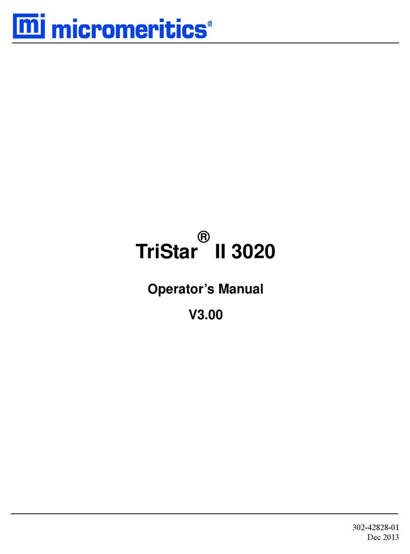Micromeritics TriStar II 3020 User manual Micromeritics TriStar II 3020 User manual