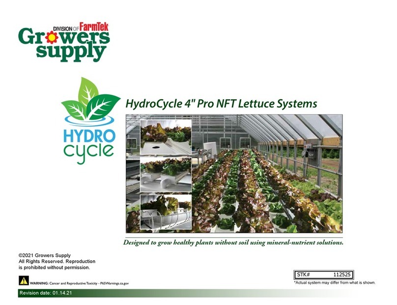 FarmTek Growers Supply HydroCycle 4" Pro NFT manual