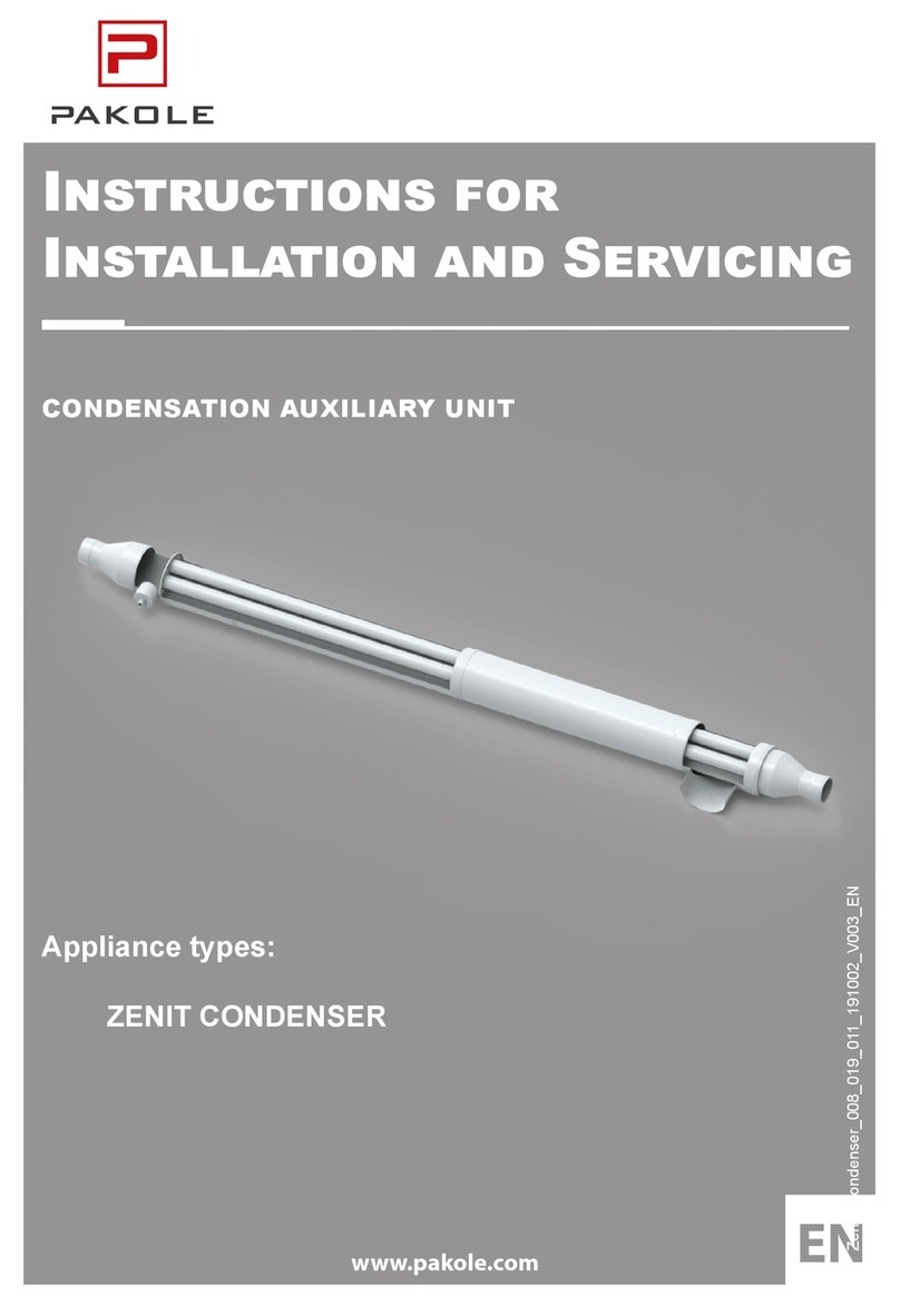 Pakole ZENIT CONDENSER Instructions for installation and servicing