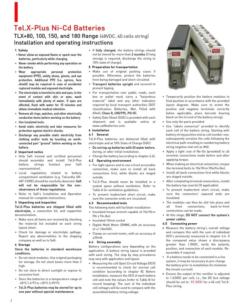 Total Saft Tel.X-Plus Series Installation and operating instructions