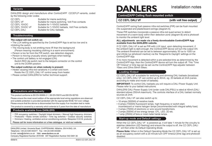 DANLERS ControlZAPP CZ CEFL Installation notes
