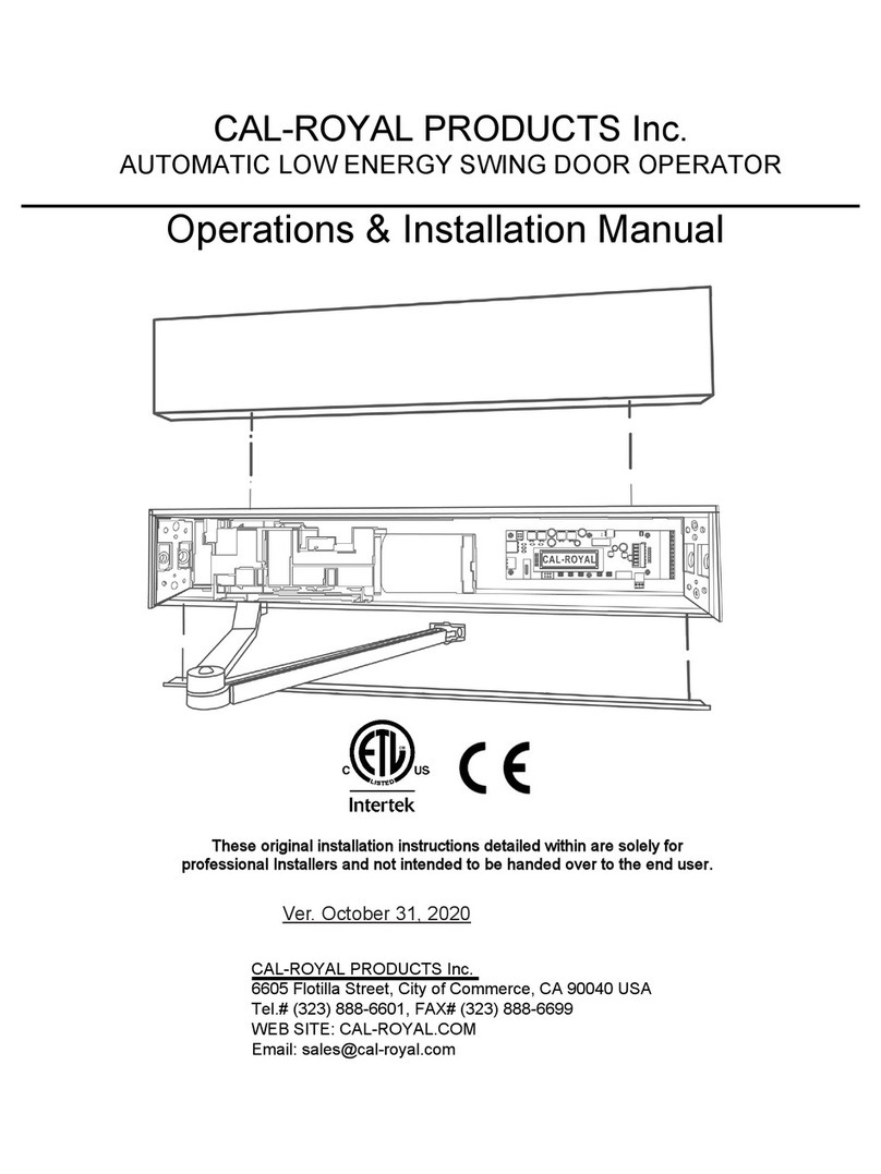 Cal-Royal 8600 Operation & installation manual Cal-Royal 8600 Operation & installation manual
