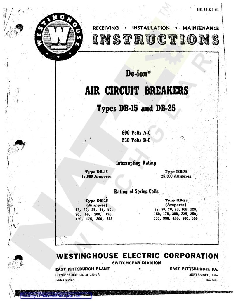 Westinghouse De-ion DB-15 User manual