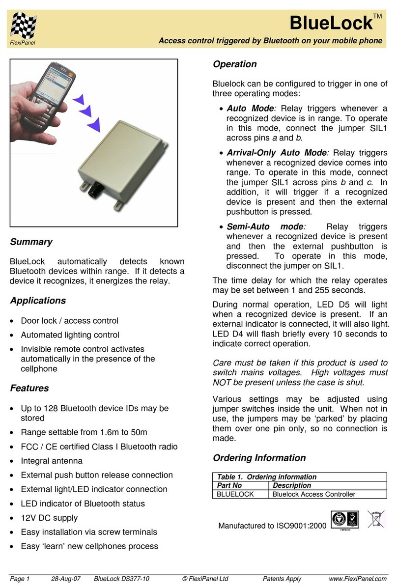 RF SOLUTIONS FlexiPanel BlueLock manual