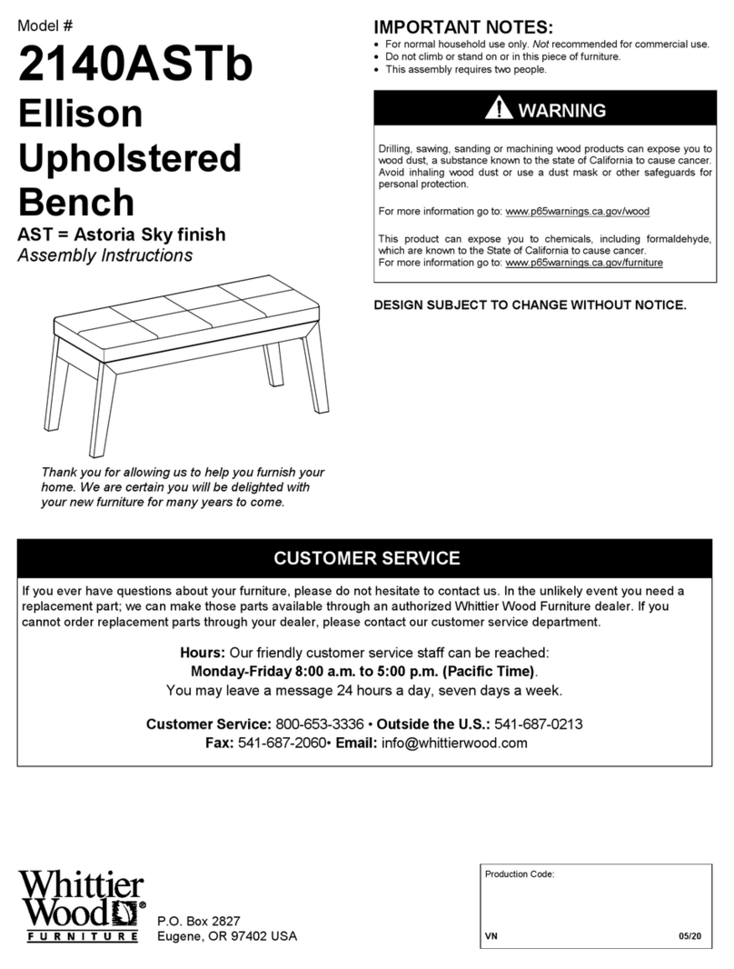 Whittier Wood Furniture Ellison 2140ASTb Assembly instructions Whittier Wood Furniture Ellison 2140ASTb Assembly instructions