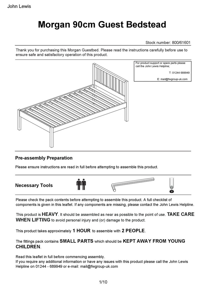John Lewis Morgan Guest Bedstead 800/61601 User manual John Lewis Morgan Guest Bedstead 800/61601 User manual