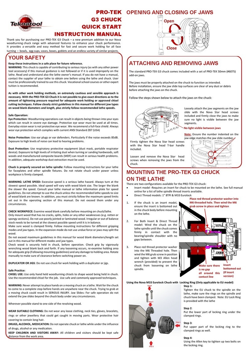 Teknatool NOVA PRO-TEK G3 CHUCK User manual