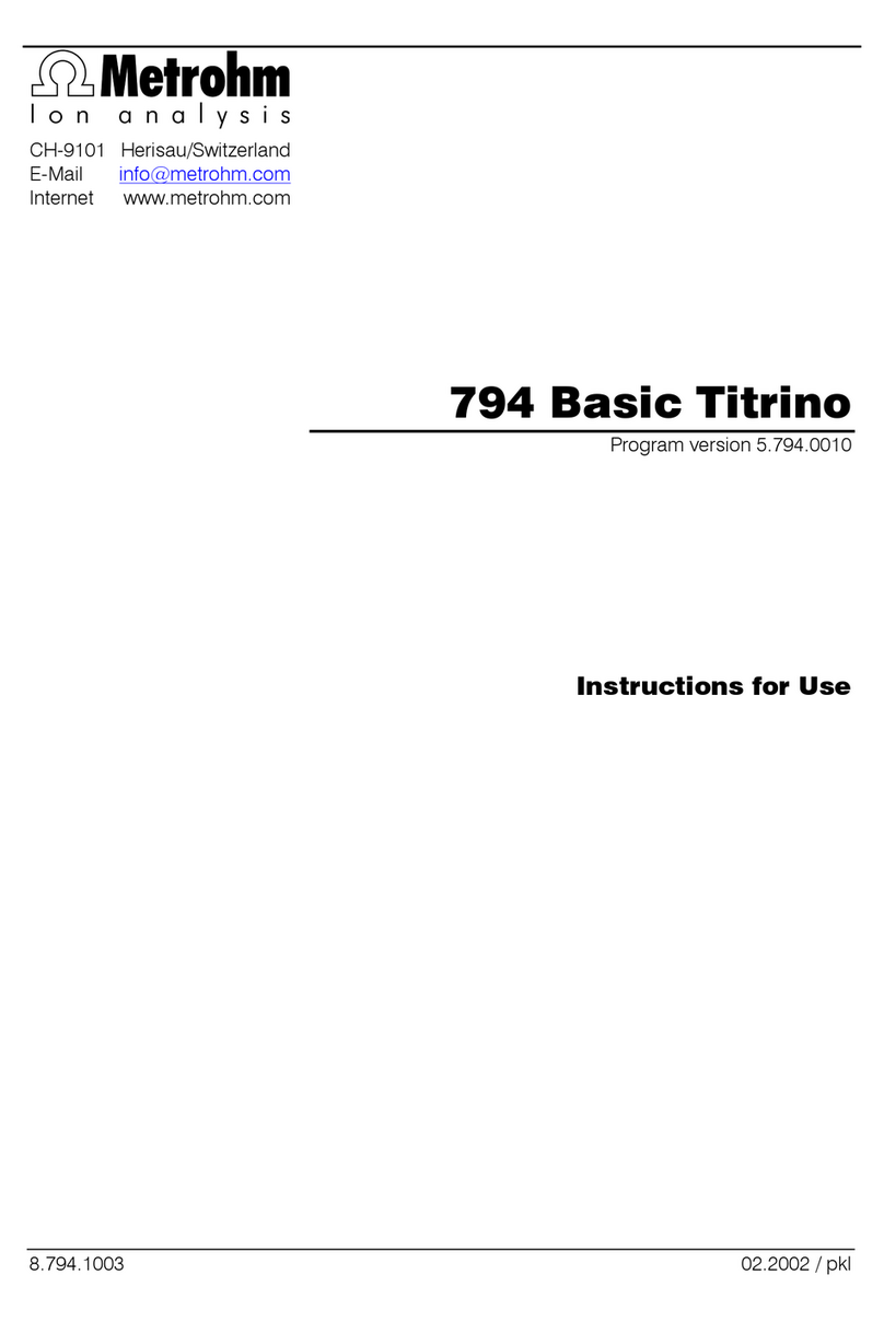 Metrohm 794 Basic Titrino User manual