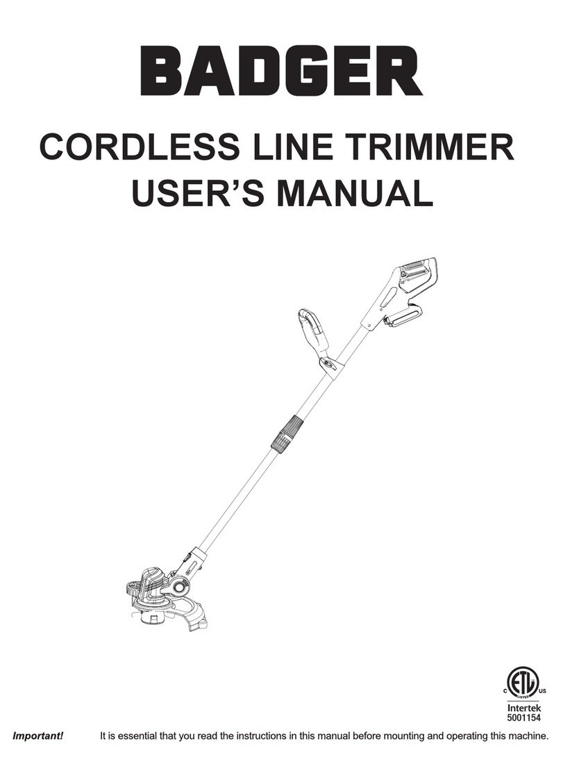 Badger Basket CORDLESS LINE TRIMMER User manual