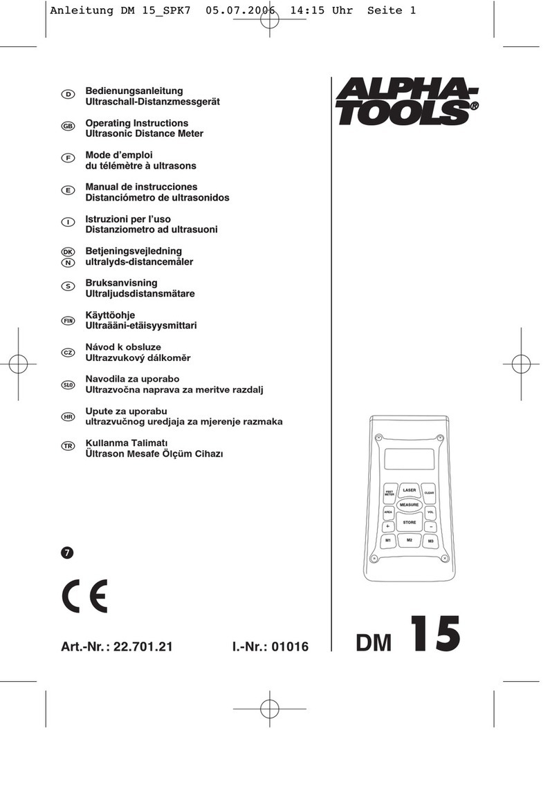 Alpha tools DM 15 User manual