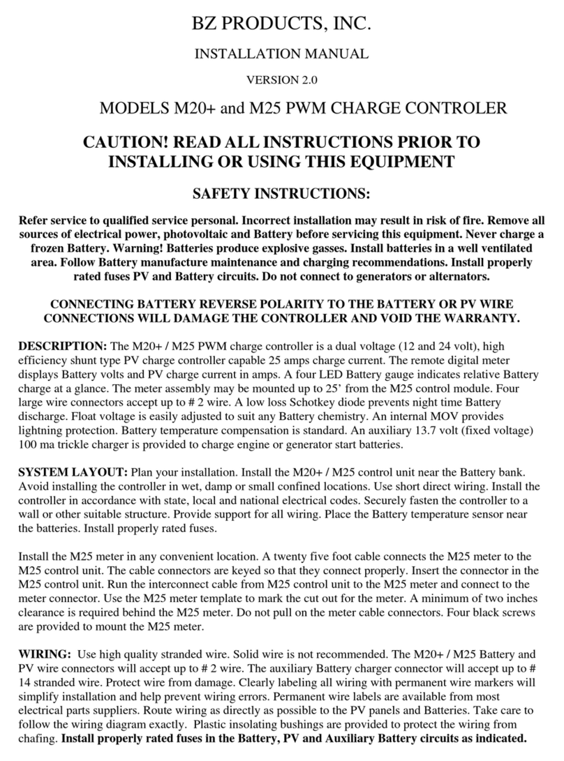 BZ PRODUCTS M20+ installation manual