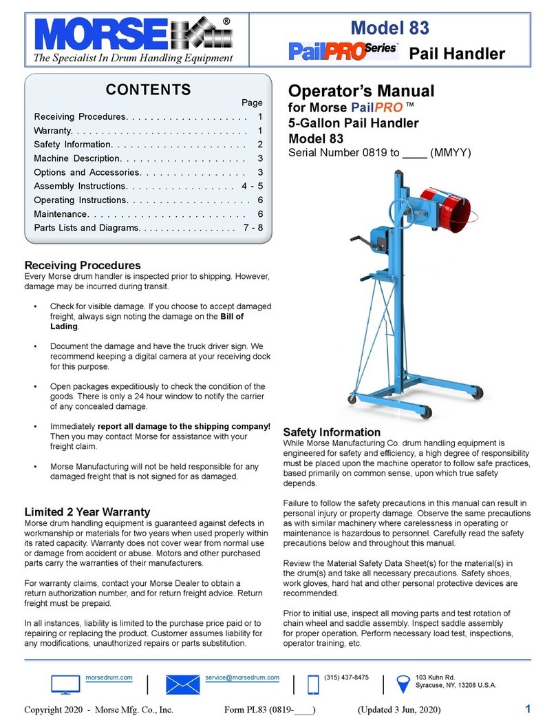 morse PailPro 83 User manual