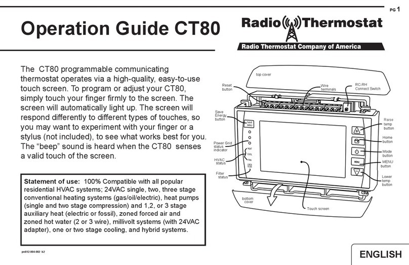 Radio Thermostat CT80 Operation guide