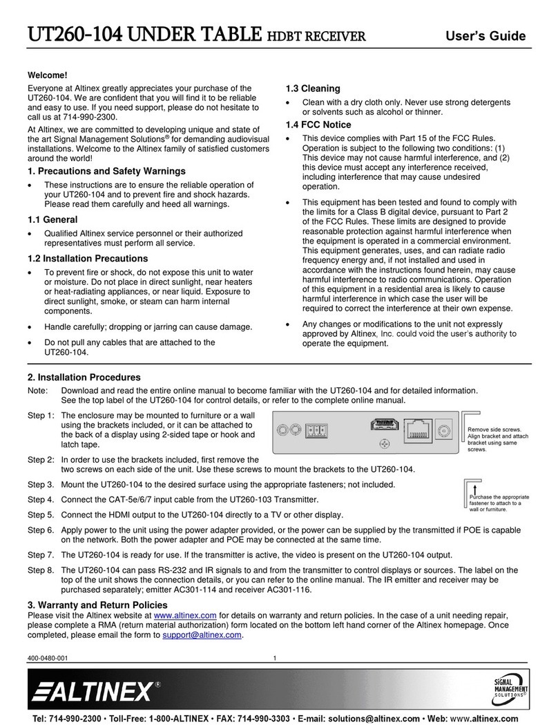 Altinex UT260-104 user guide