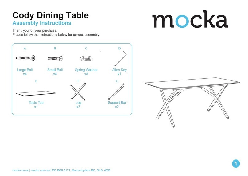Mocka Cody Dining Table Assembly instructions Mocka Cody Dining Table Assembly instructions