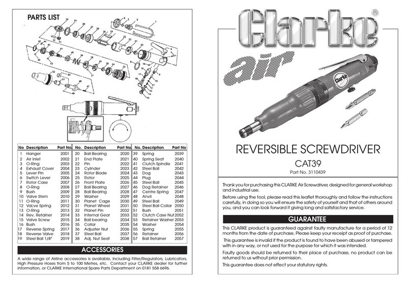 Clarke Air CAT39 User manual
