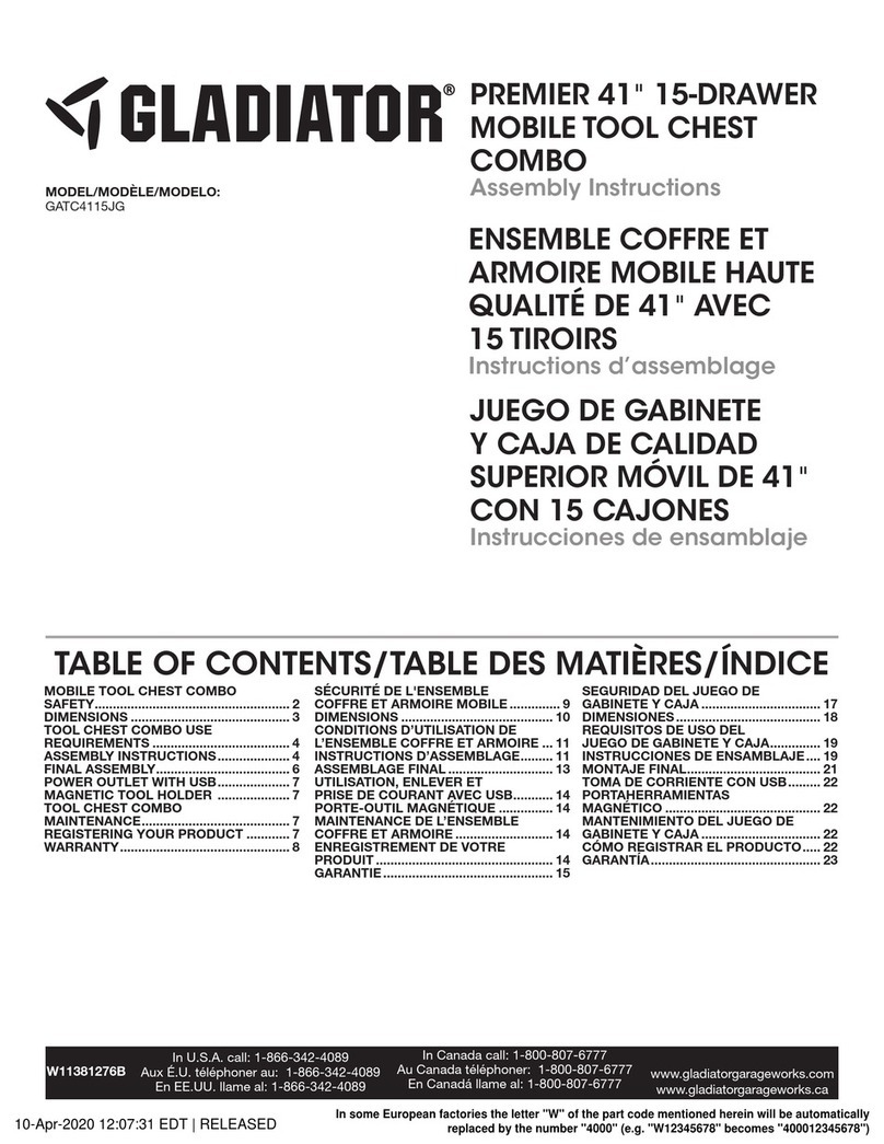 Gladiator GATC4115JG Assembly instructions