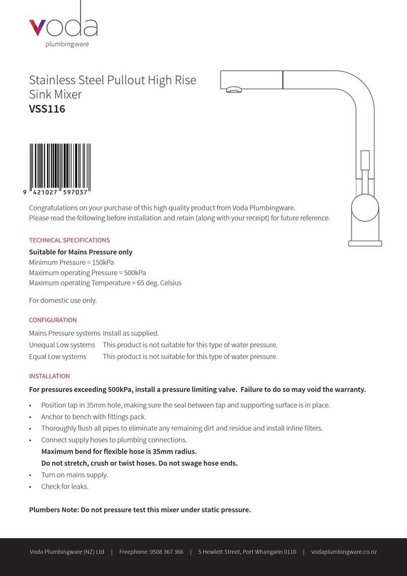 Voda Plumbingware VSS116 instructions