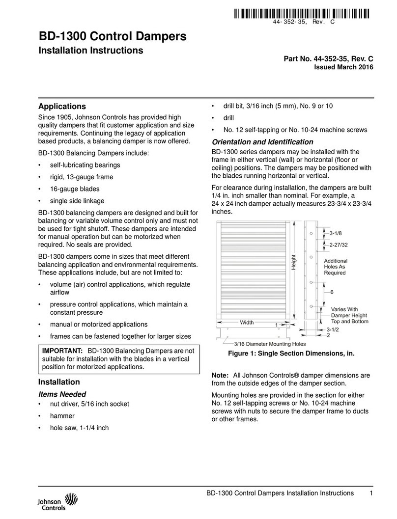 Johnson Controls BD-1300 User manual Johnson Controls BD-1300 User manual