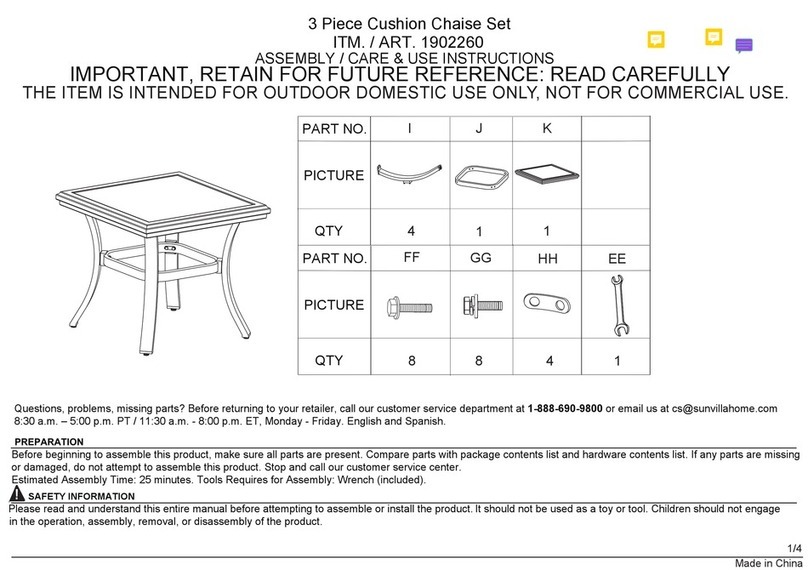 Costco 1902260 Assembly / care & use instructions