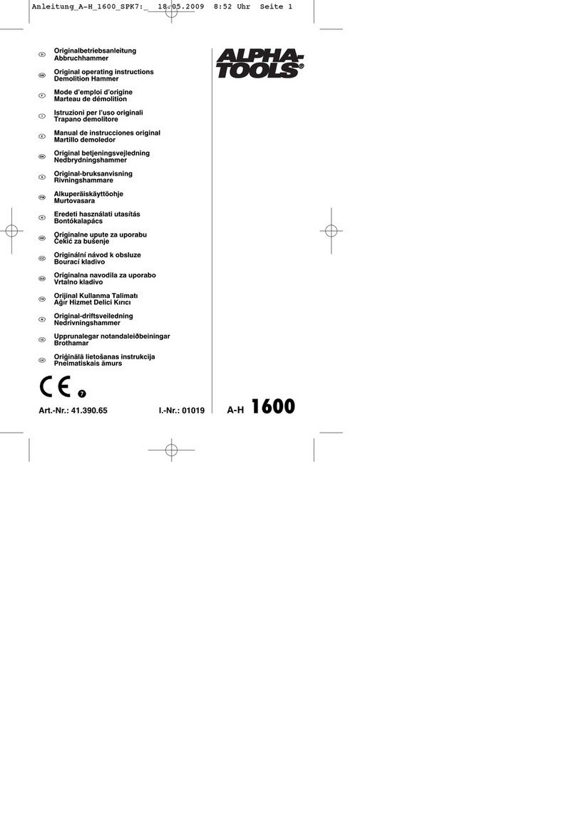 Alpha tools A-H 1600 Original operating instructions