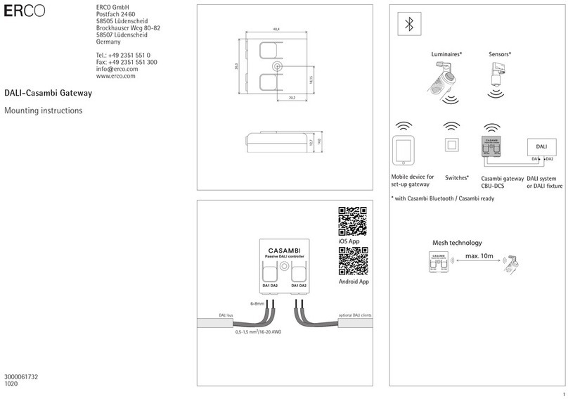 Erco DALI-Casambi Gateway Mounting instructions Erco DALI-Casambi Gateway Mounting instructions