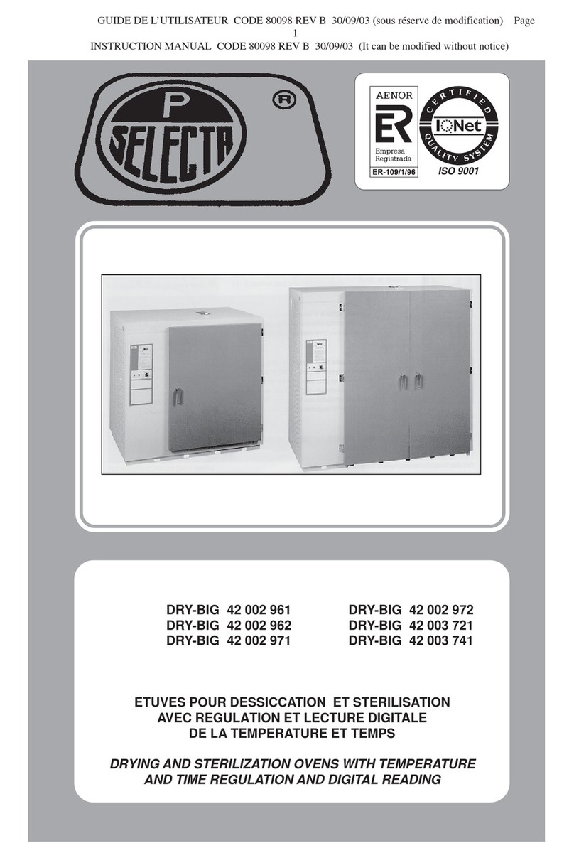 J.P. SELECTA DRY-BIG 42 002 961 instruction manual