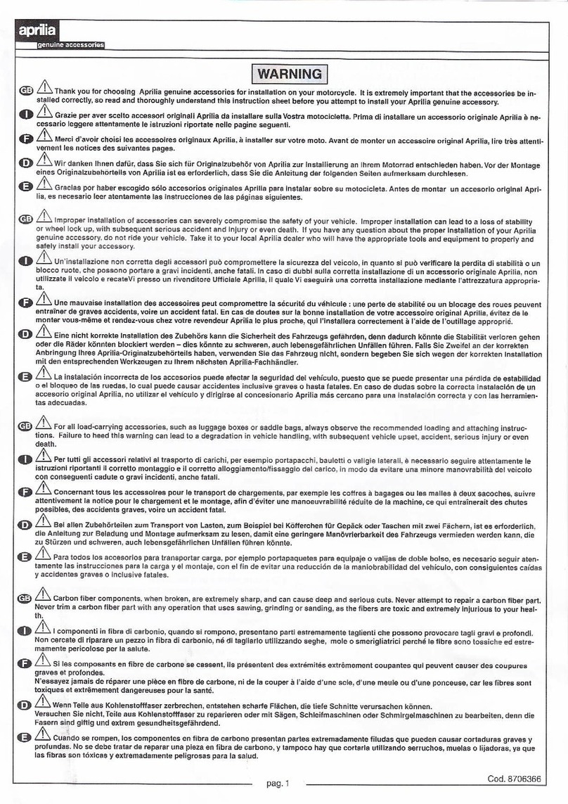 APRILIA STREET CASE Instructions for using