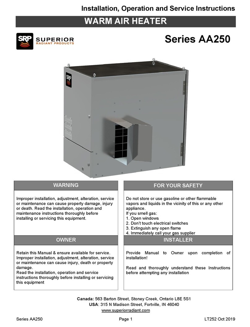 Superior AA250 Series Installation, operation and service instructions