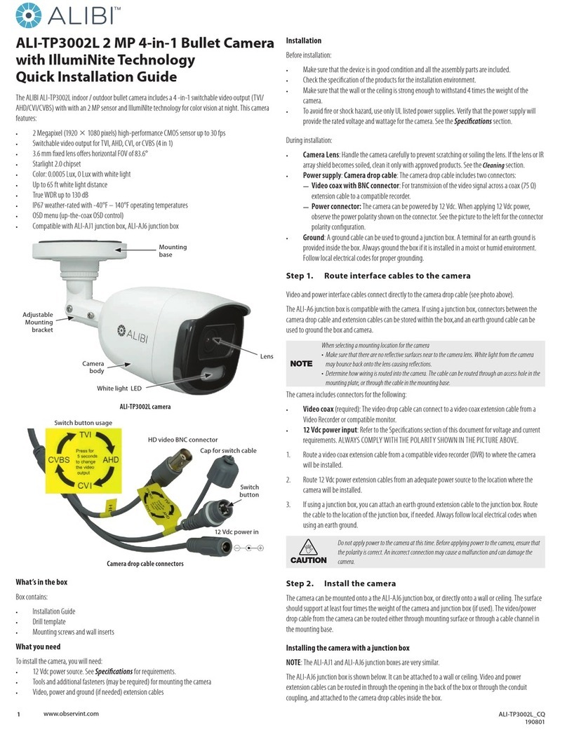 Observint ALIBI ALI-TP3002L Quick installation guide