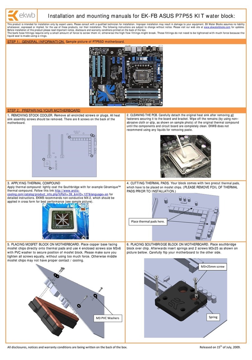 ekwb EK-FB ASUS P7P55 KIT Installation and mounting manuals