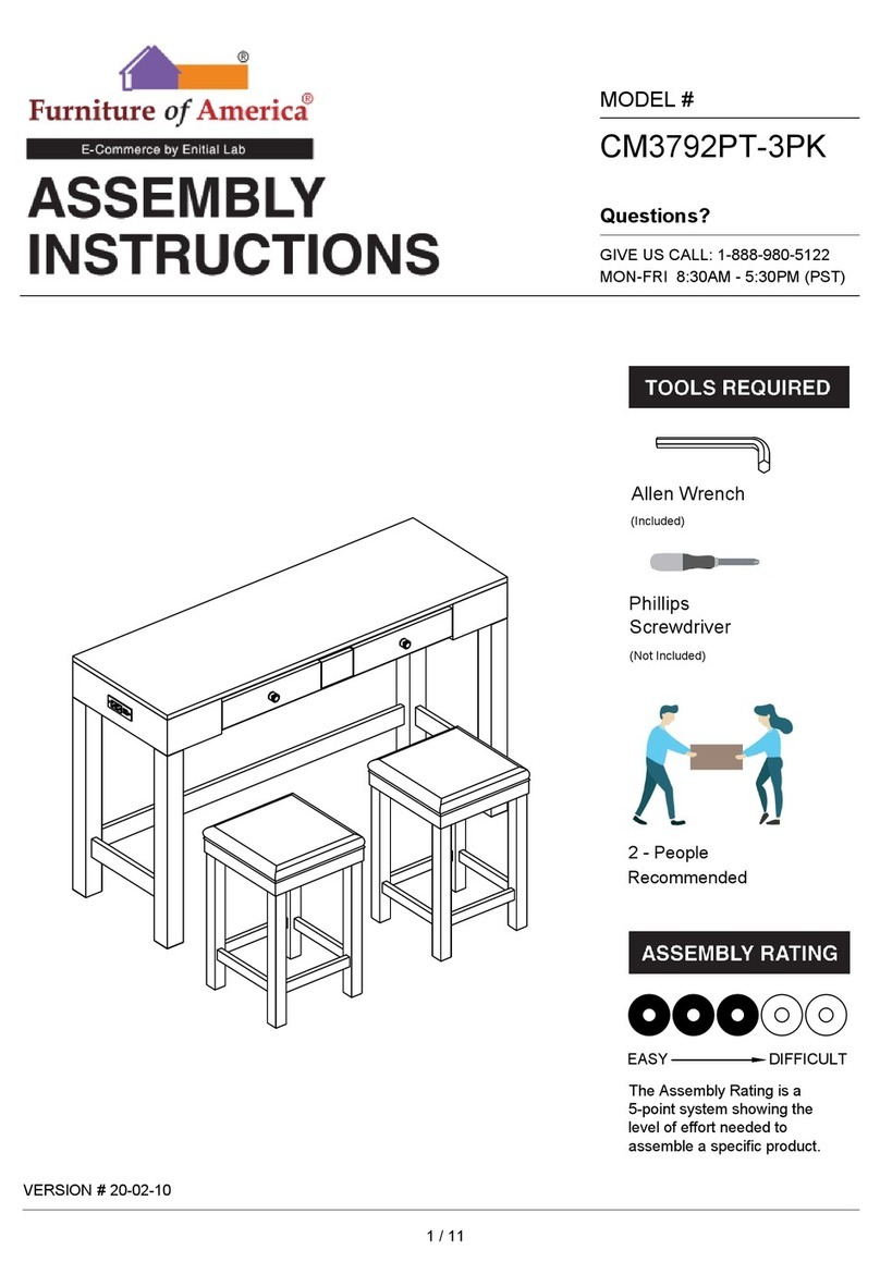 Furniture of America CM3792PT-3PK Assembly instructions