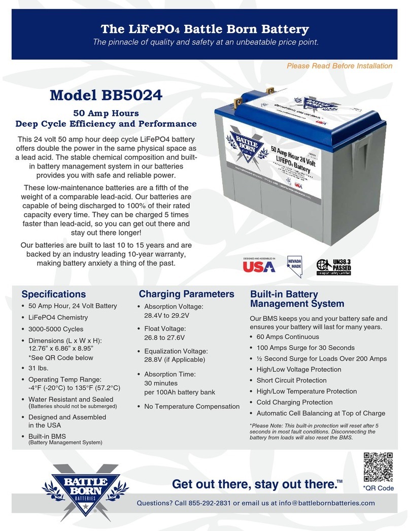 Battle Born Batteries LiFePO4 BB5024 Instruction manual