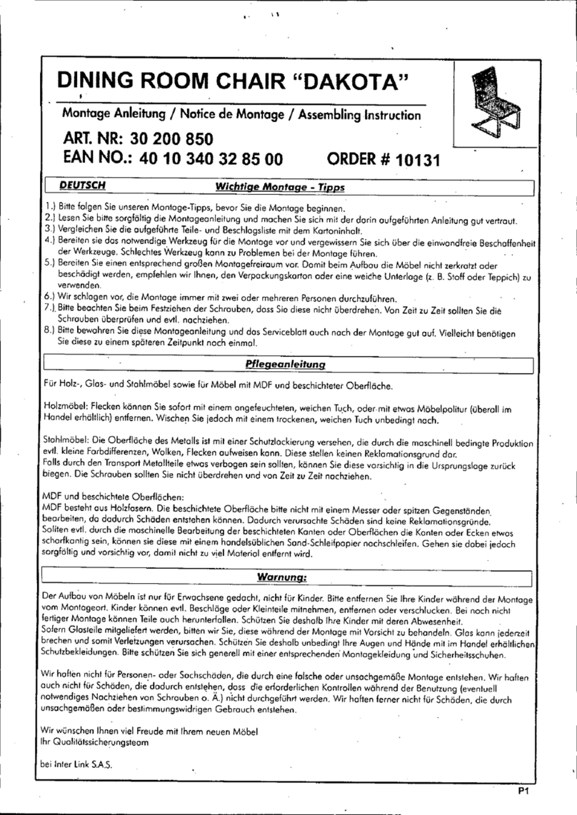 Links DAKOTA 30 200 850 Assembling Instruction