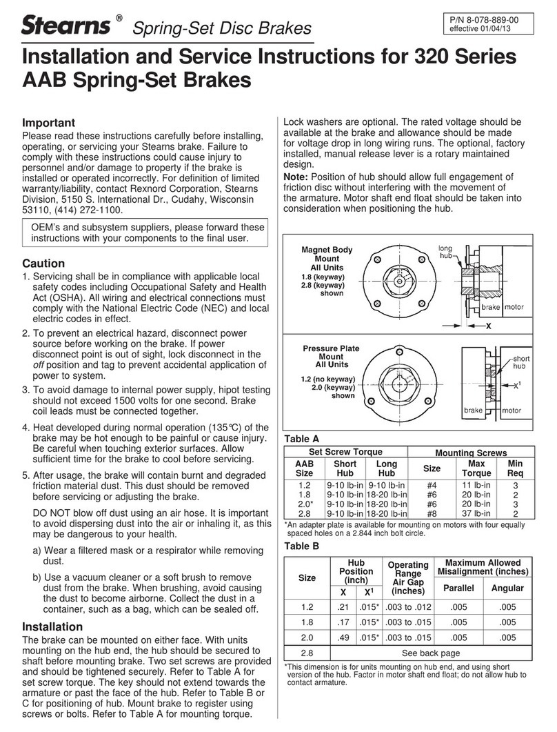 Rexnord Stearns AAB 320 Series Quick guide
