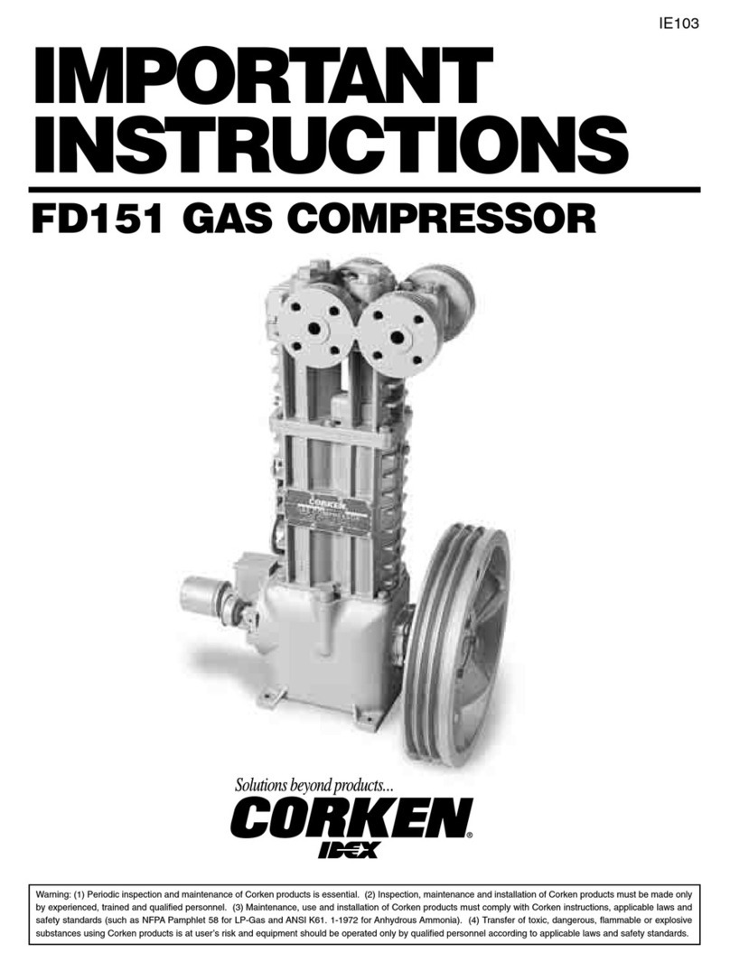 Idex Corken FD151 Important instructions