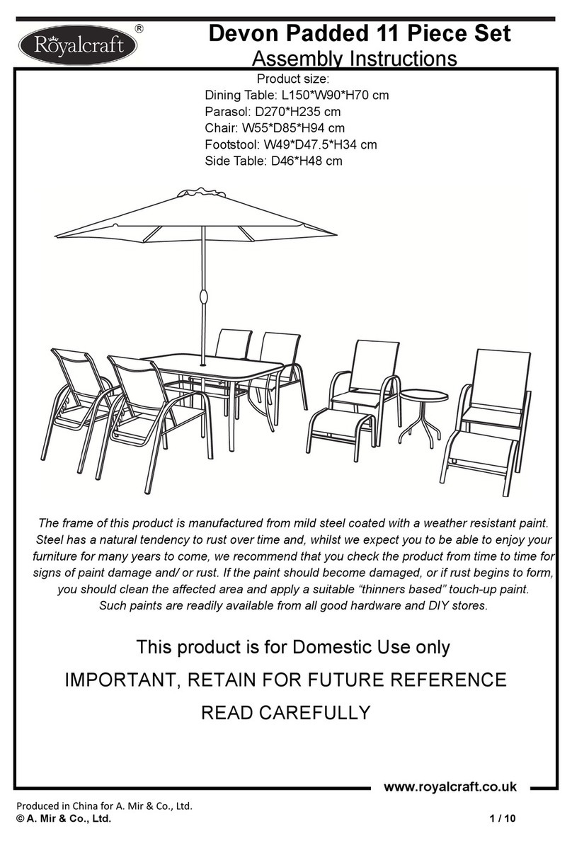 Royalcraft Devon Padded 11 Piece Set Assembly instructions