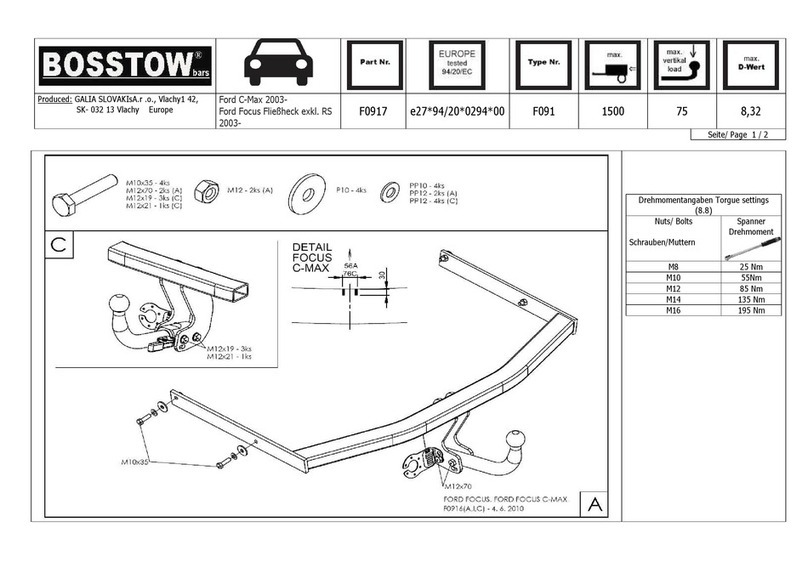 BOSSTOW F0917 Fitting instructions