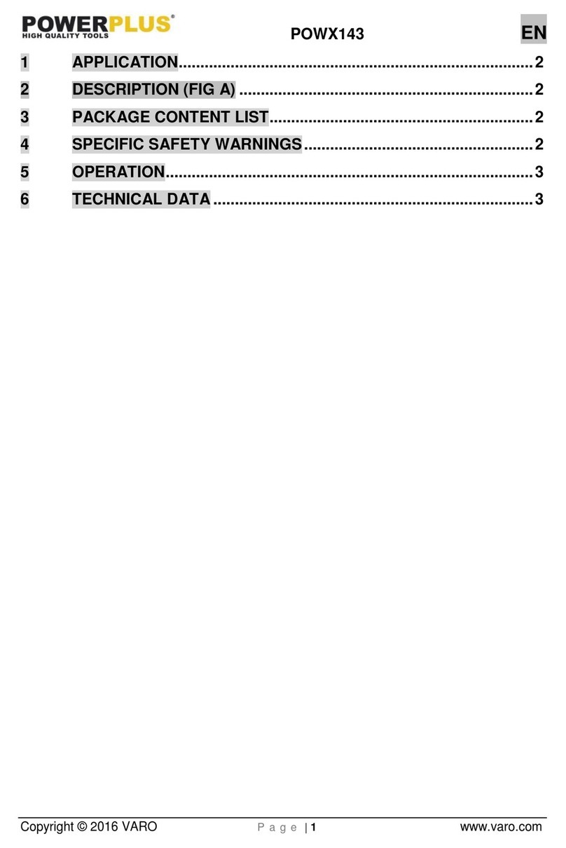 Powerplus POWX143 Quick user guide