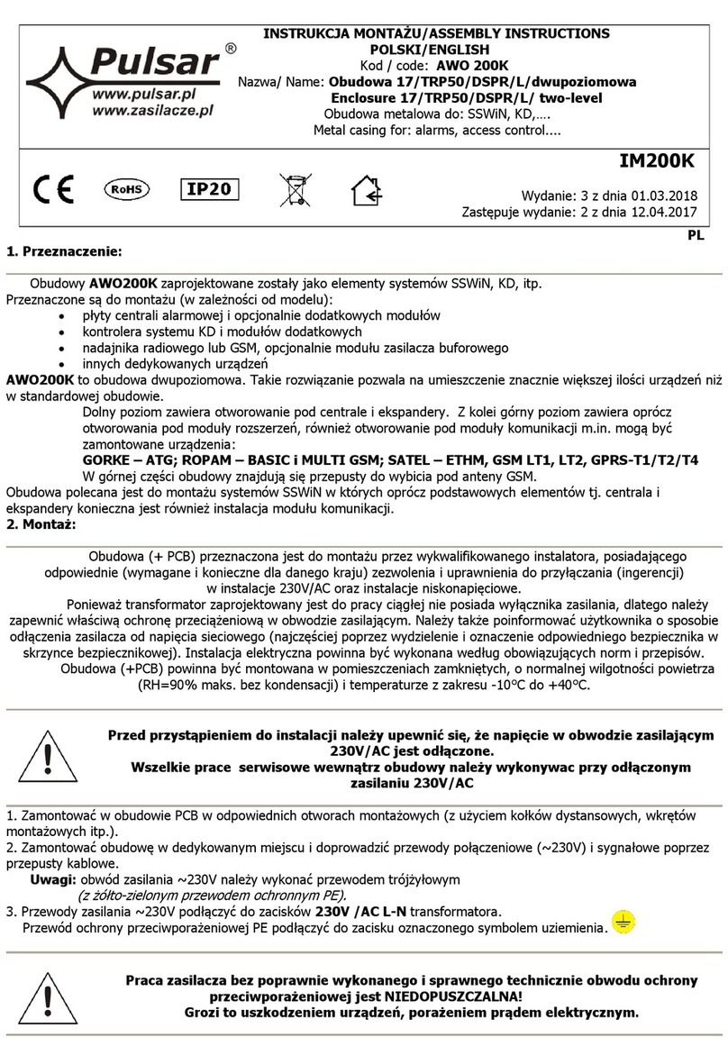 Pulsar AWO 200K User manual