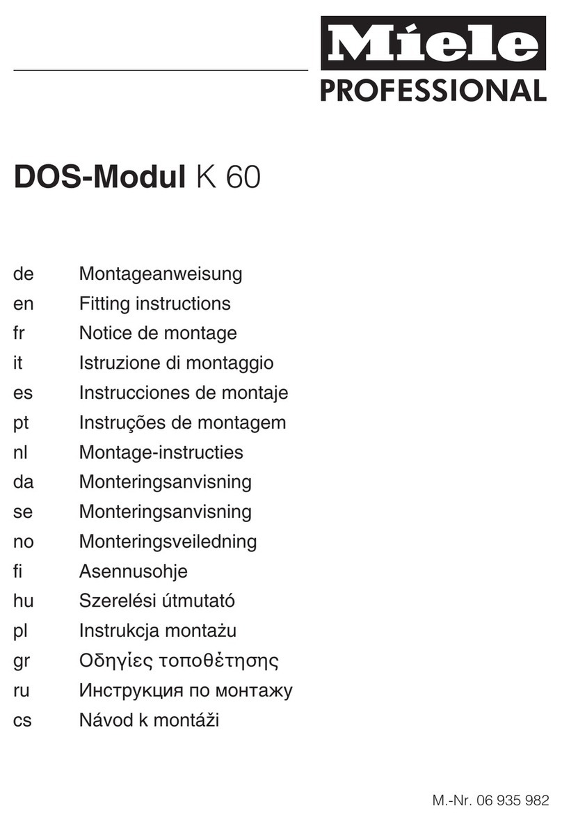 Miele professional DOS K 60 Fitting instructions