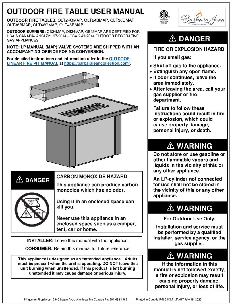 Kingsman Fireplaces OLT24GMAP user manual