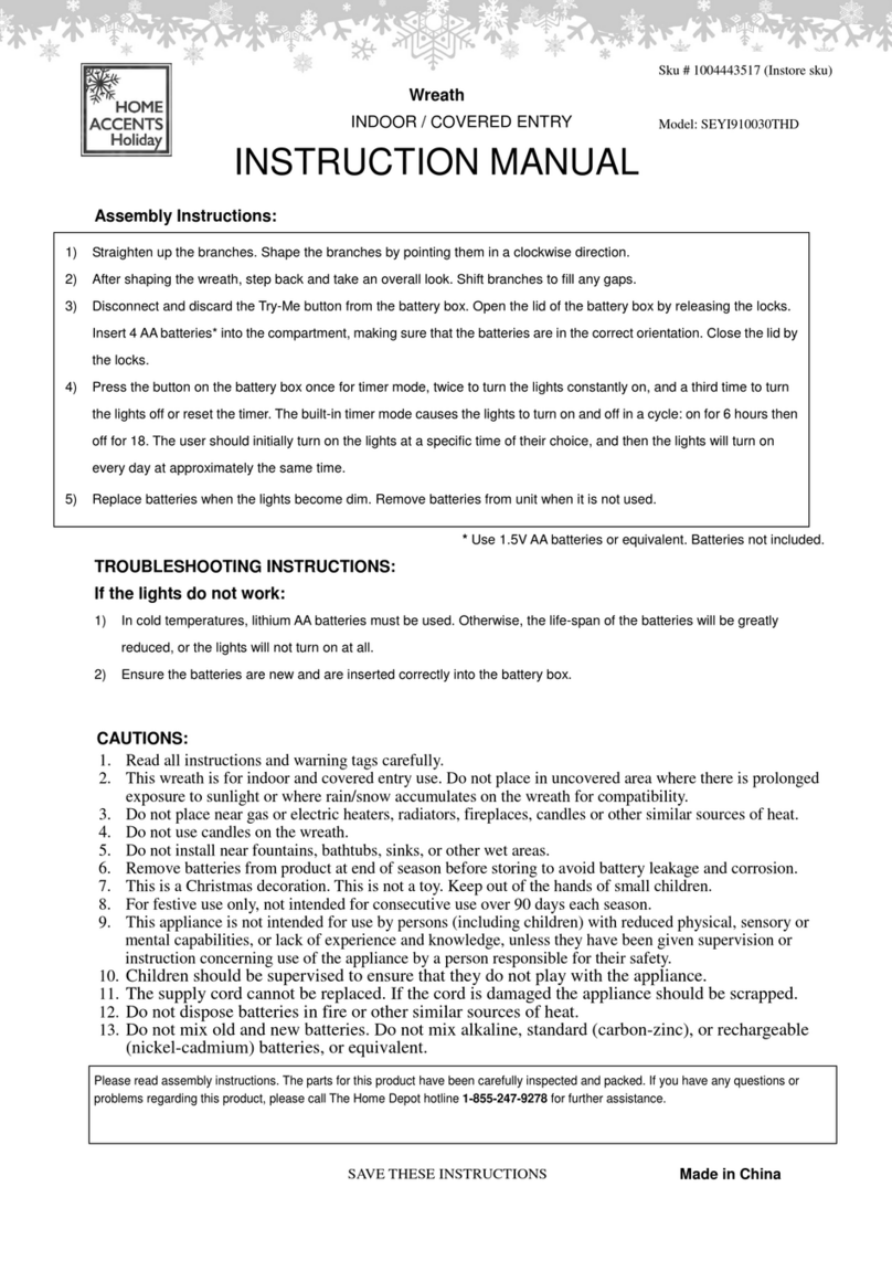 Home Accents Holiday SEYI910030THD instruction manual