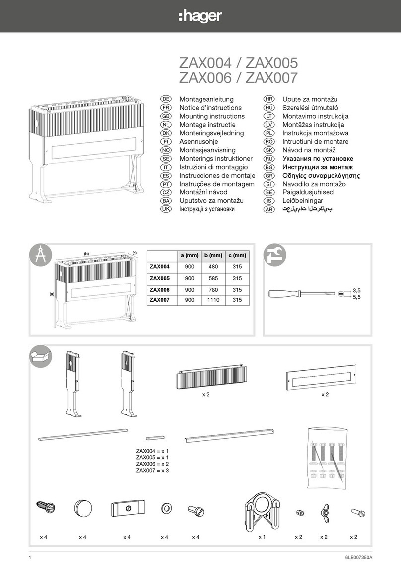 hager ZAX004 Mounting instructions