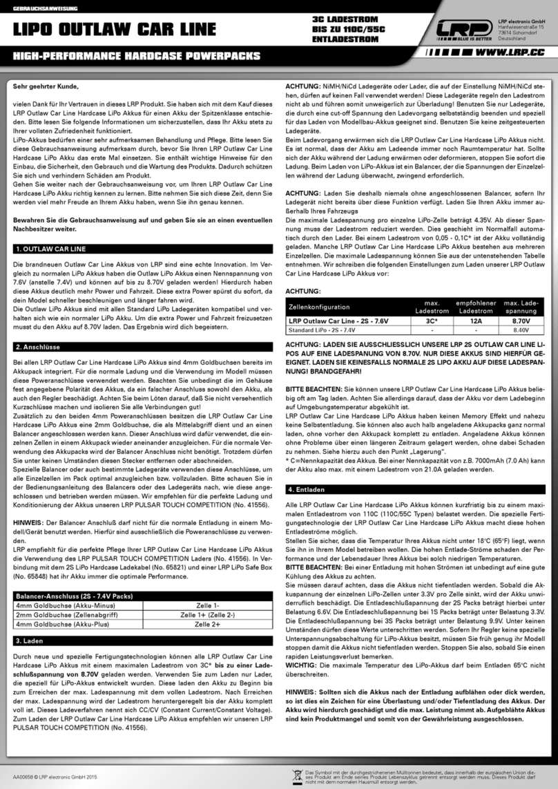LRP OUTLAW CAR LINE 2S User manual